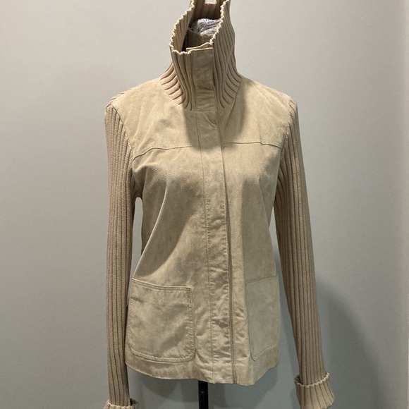 Lady Hathaway Tan Suede Jacket Medium - Picture 9 of 12